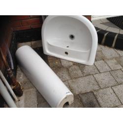 SINK BASIN WITH PEDESTAL FOR SALE 20 POUNDS ,NEARLY NEW