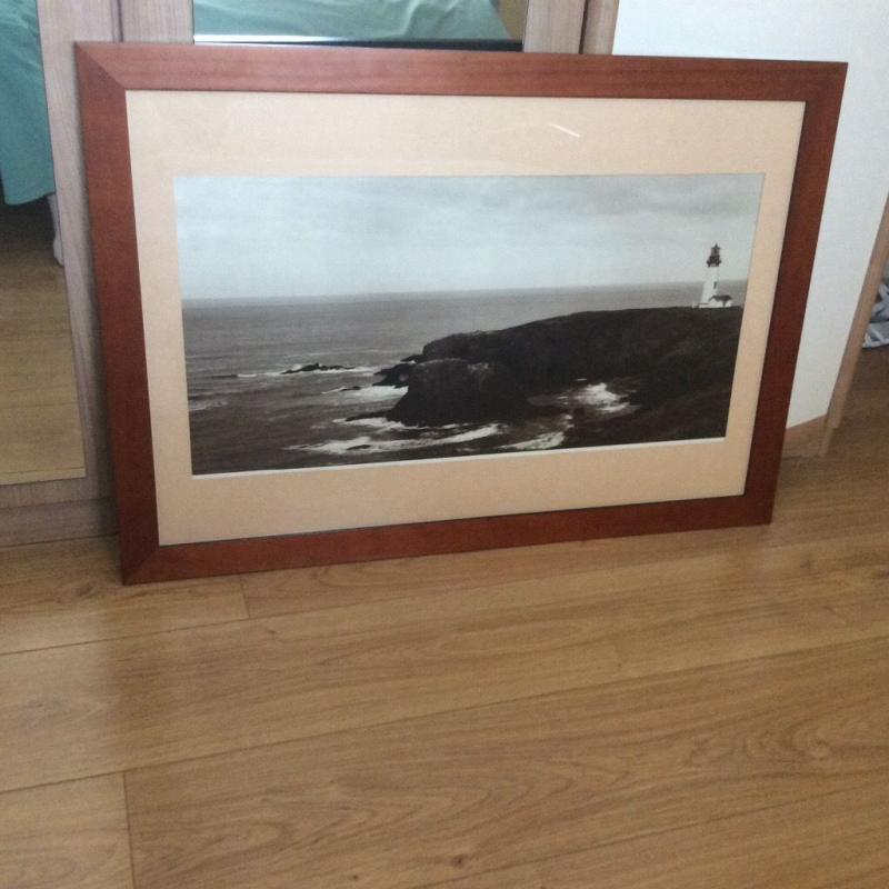 PICTURE IN DARK WOOD FRAME