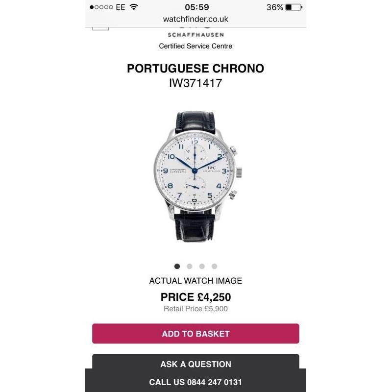 Genuine iwc Portuguese chrono watch