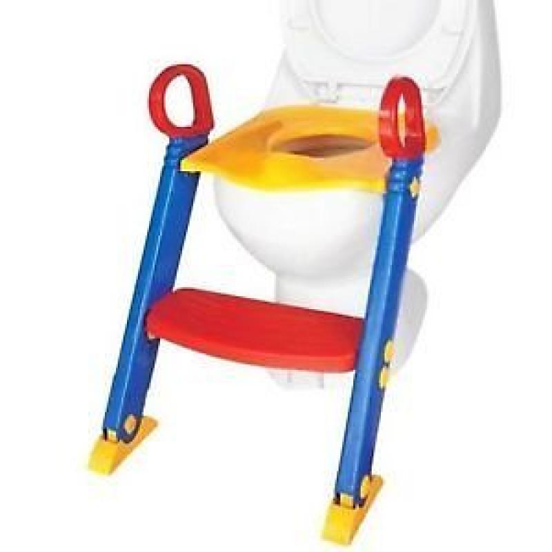kids toilet seat with step fold away for space