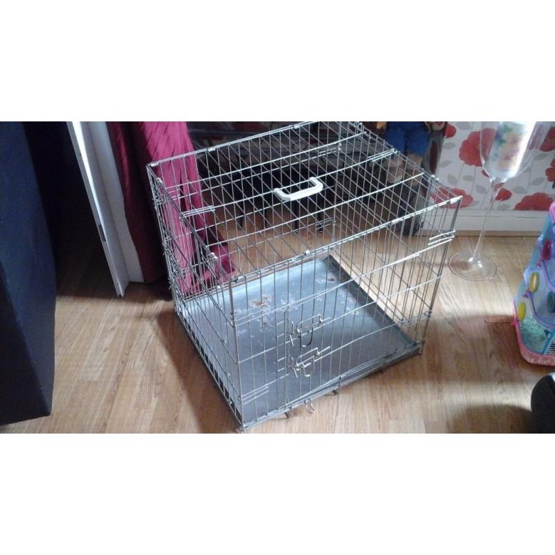 Small/medium silver dog cage