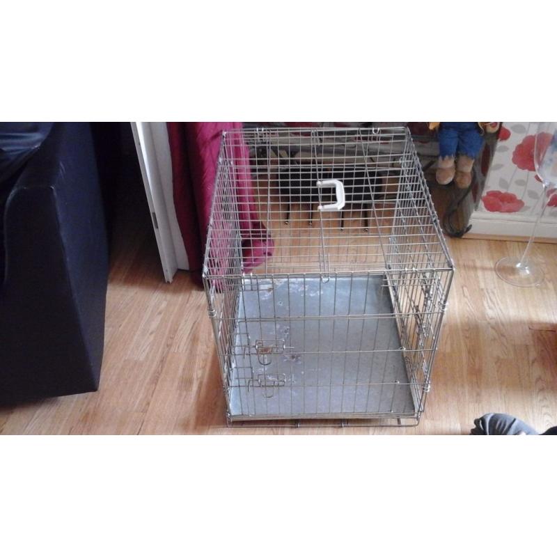 Small/medium silver dog cage