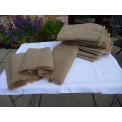 HESSIAN CENTRE TABLE RUNNERS 12 INS WIDE X 8 FT LONG WEDDING/PARTY/AFTERNOON TEA PARTY