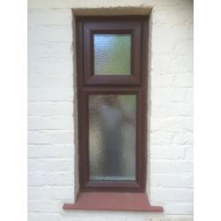 Small upvc window brown bathroom porch shed