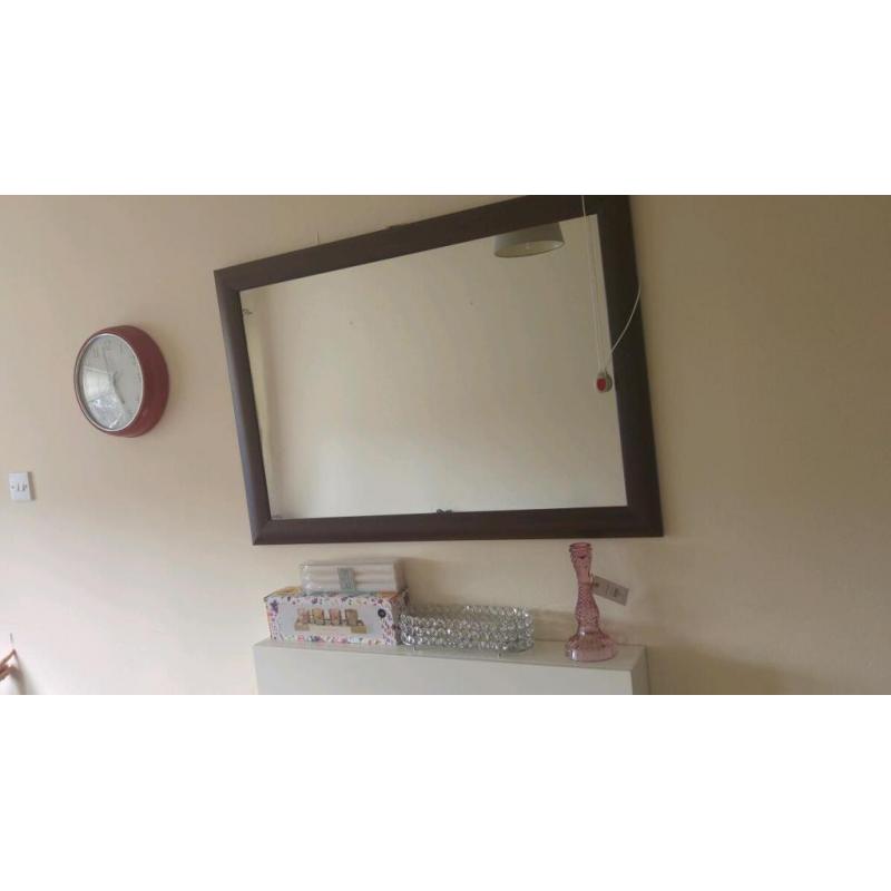 Large mirror brown frame- gone pending collection
