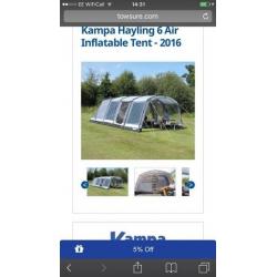 Tear drop camper and Kampa air tent full package