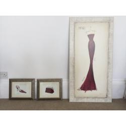 Vintage red dress, shoe and handbag pictures