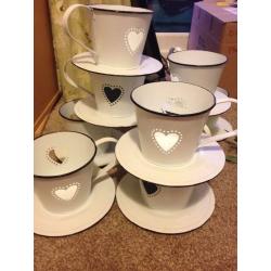 Large Teacups with Hearts Decoration