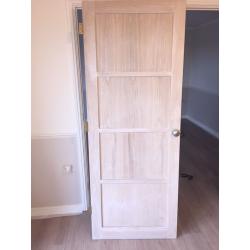4 panel clear pine double doors
