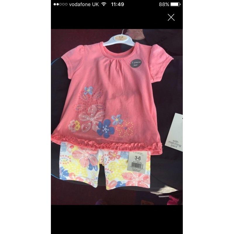 New with tags girls two piece outfit 3-6month