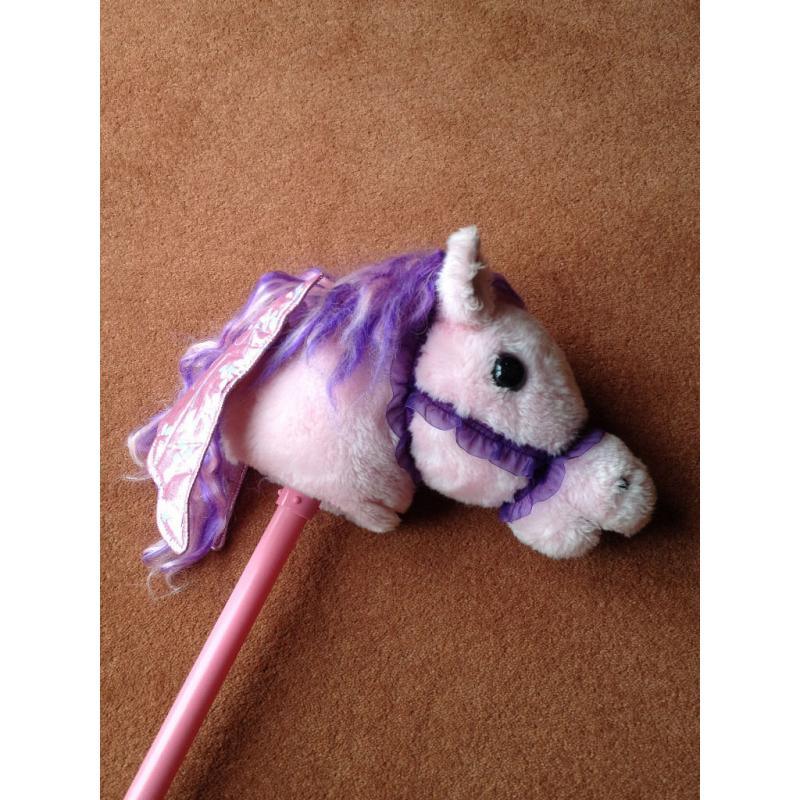 MAGICAL HOBBY HORSE WITH COLOURED MANE & WINGS
