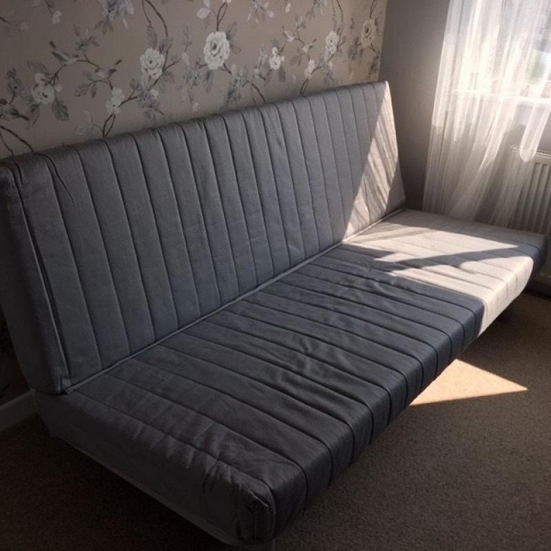 Silver/grey double sofa bed