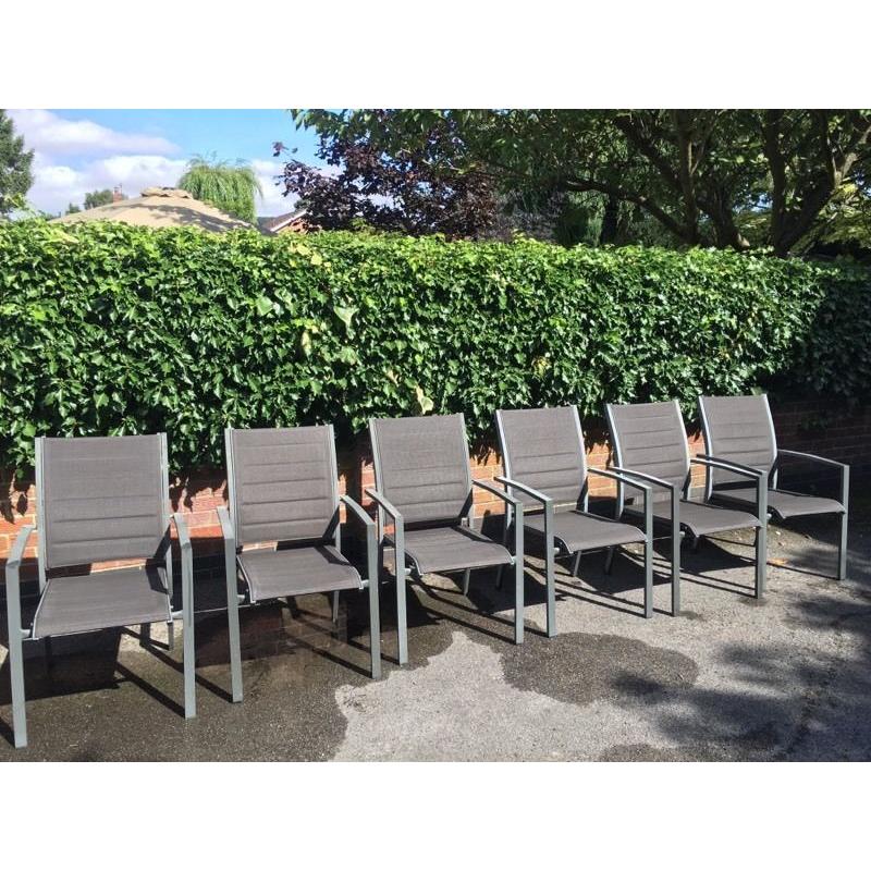 Six Garden Chairs with Aluminium Frame - Good Condition