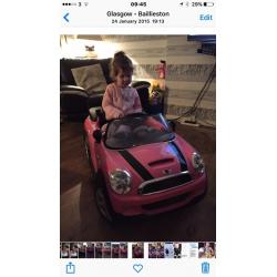 Pink Mini Cooper electric car