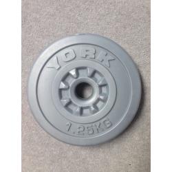 York Vinyl Plate Set(2 x 5kg, 2 x 2.5kg, 4 x 1.25kg)for use with York barbell/dumbbell(not included)