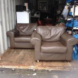Leather settee and two armchairs,free gratis,
