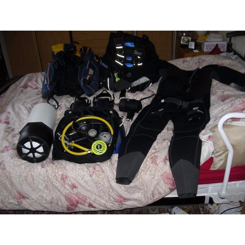 full set of scuba diving equipment