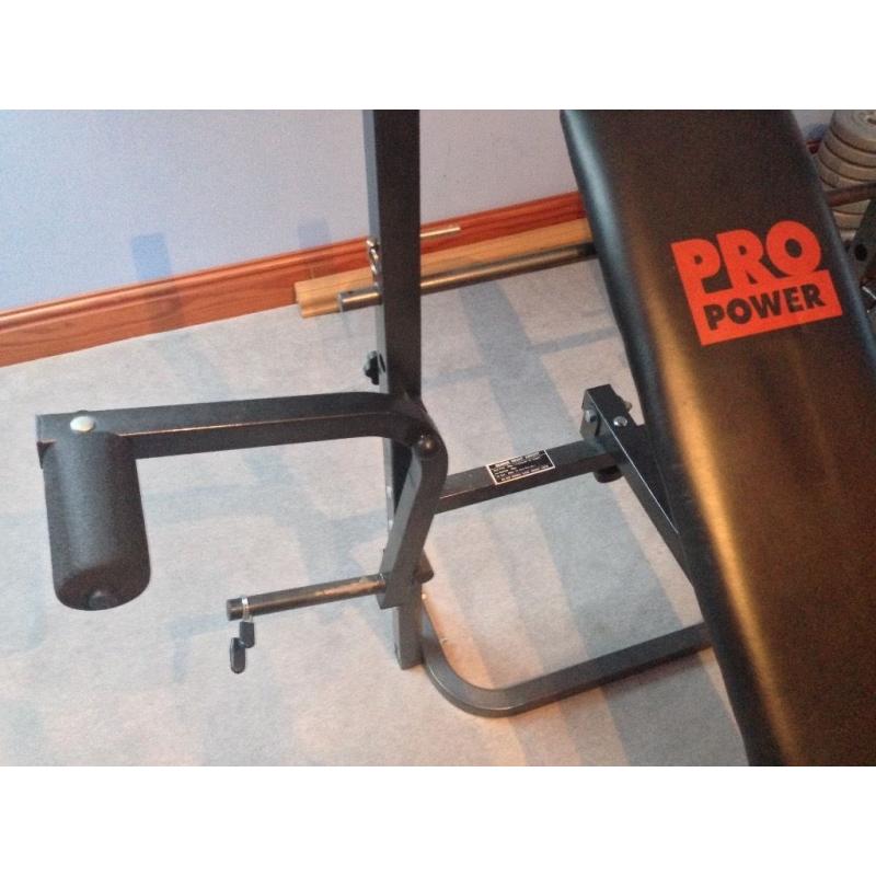 PRO POWER Barbell Bench with Fly and Leg Extension