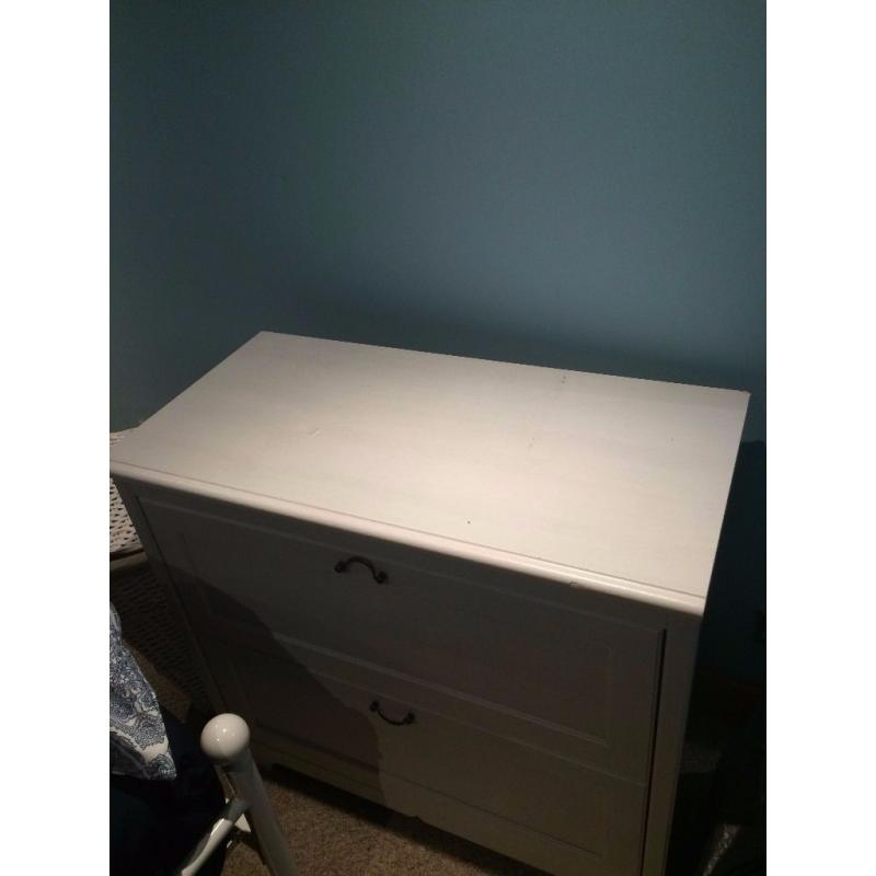 Wooden Chest of Drawers (White)