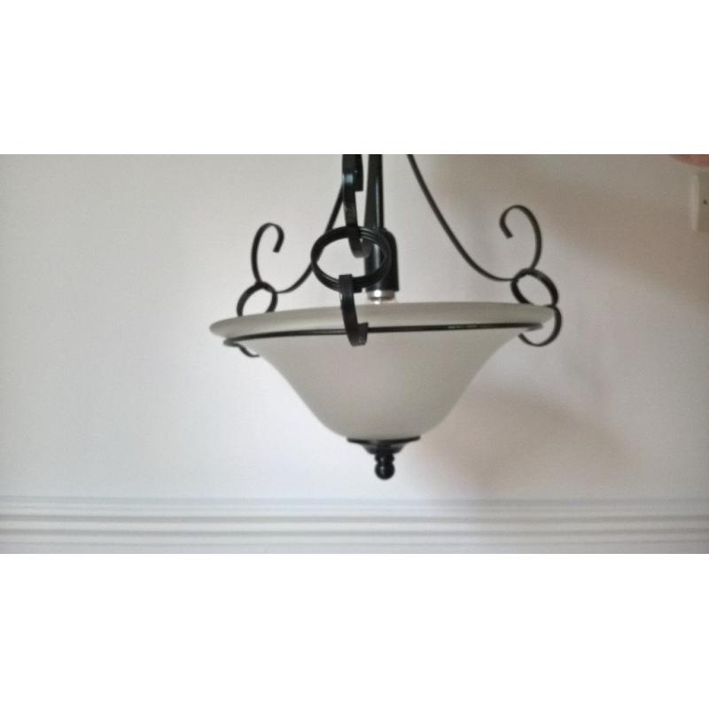 Black & frosted glass ceiling light ***FREE delivery***