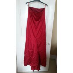 Debenhams red bridesmaid/evening dress with small train size 14