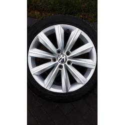VW Passat B7 genuine Sao Paolo alloy wheels 5x112 EH47 with tyres 235 45 17