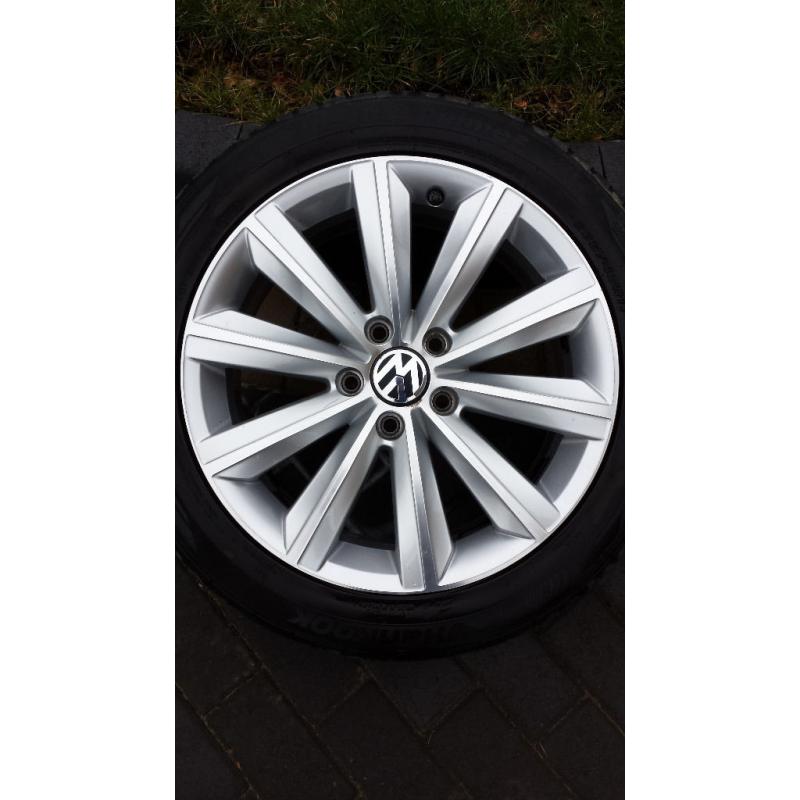 VW Passat B7 genuine Sao Paolo alloy wheels 5x112 EH47 with tyres 235 45 17