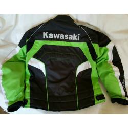 Kawasaki jacket M. Shark helmet M. New leather gloves L.