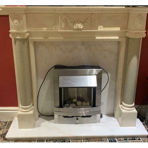 Fireplace marble with electric heater