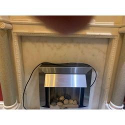 Fireplace marble with electric heater