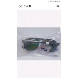 BNWT Genuine FILA Matte Grey Large Square Aviator-Style Sunglasses