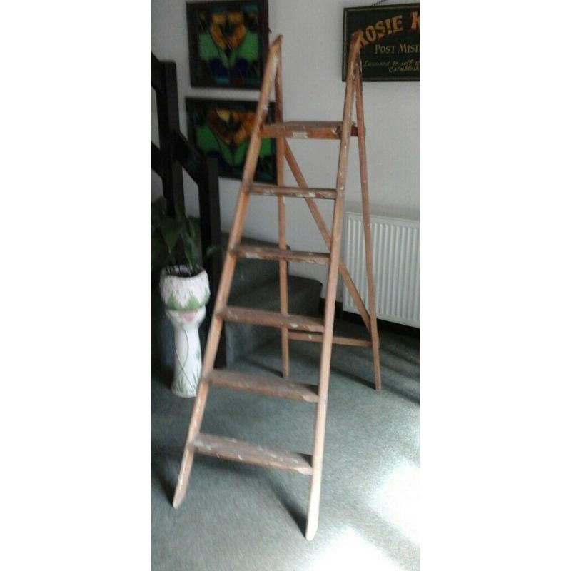 Wooden Vintage Step Ladders - Upcycle Or Display