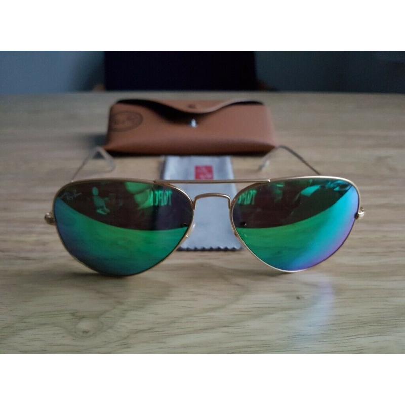 Ray Ban RB3025 Aviator Flash lens Mirrored Green 112/19 58mm sunglasse