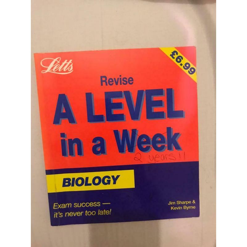 Biology revision A level in a week.