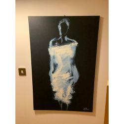 Large canvas painting of a woman (female form)