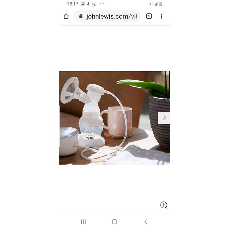 Vital baby breast pump from john Lewis new without box retails ?99