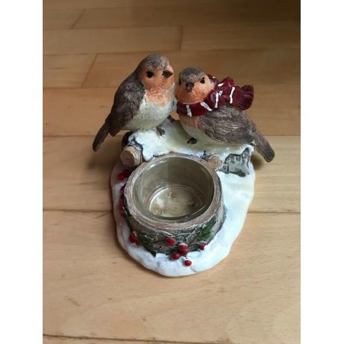Christmas Robin Tea Light Holder - Beautiful Gift