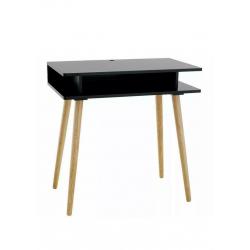 Habitat Cato Black Desk Console Table with Solid Wood Legs