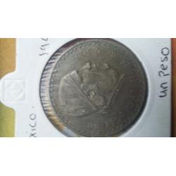 1947 Mexico un peso silver coin.