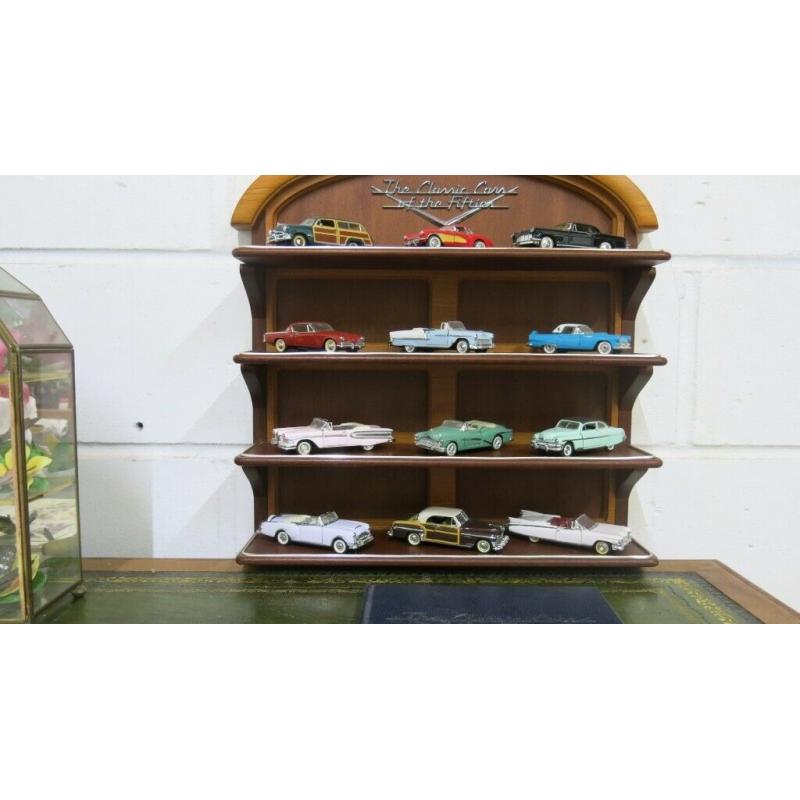 12 Classic Cars of the Fifties collection by Franklin Mint. Display rack. ?95