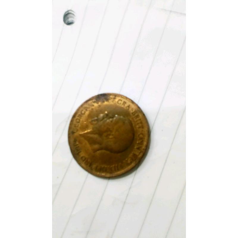 Rare 1936 British one penny