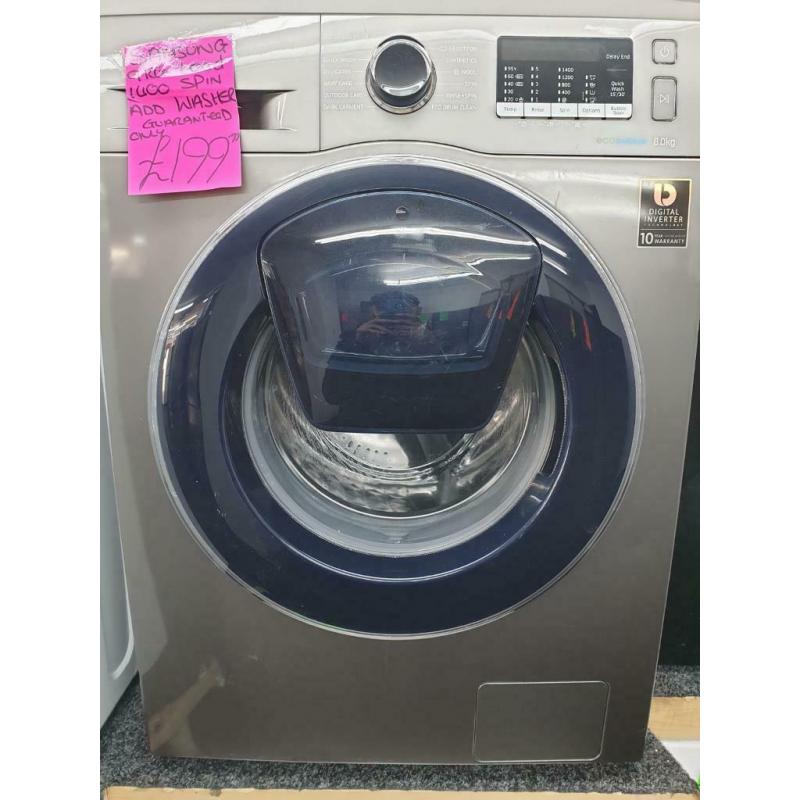 Grey Samsung 9kg load 1400 spin washing machine