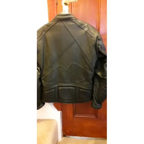 Ladies leather motorbike jacket and waterproof trousers