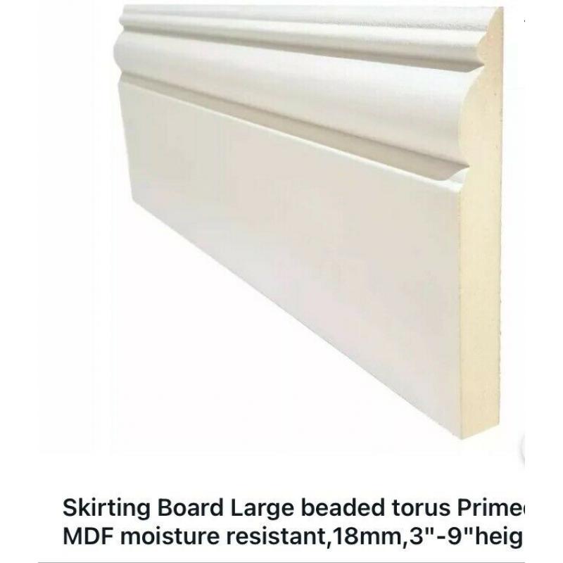 white mdf skirting board 8? height 3x 13ft lengths