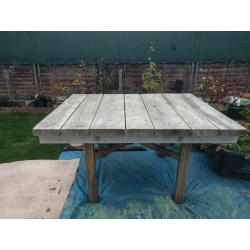 Custom made very strong wooden garden table