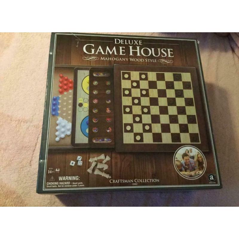 Deluxe Game House Mahogany Wood Style