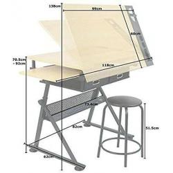 Art and drawing table/ study desk / engineering table (Adjustable)