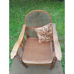 Antique Morris style, cane backed reclining chair