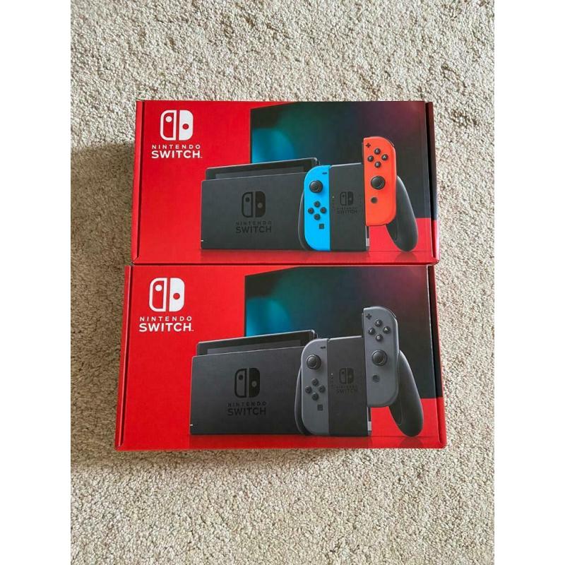 Brand New Nintendo Switch - Neon or Grey (Improved Battery Version)