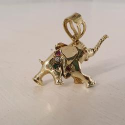 Elephant pendant 9ct gold for chain